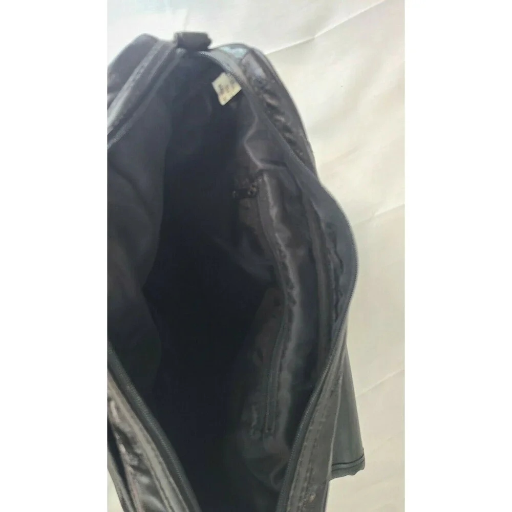 Black Genuine LEATHER Unisex BRIEFCASE Laptop Bag Business Case & Strap